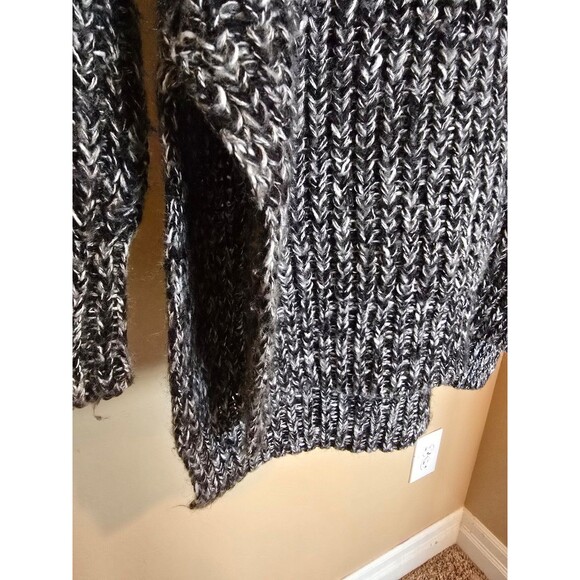 Zara knit black and white marbled hi low sweater women's size small - Picture 2 of 7